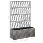 vidaXL Raised Bed Grey Poly Rattan, Plastic 32.7x11.8x51.2 in Planters