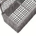 vidaXL Raised Bed Grey Poly Rattan, Plastic 32.7x11.8x51.2 in Planters