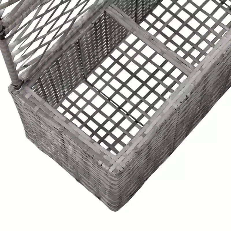 vidaXL Raised Bed Grey Poly Rattan, Plastic 32.7x11.8x51.2 in Planters