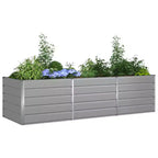 vidaXL Planter Light Grey 195 x 100 x 45 cm Galvanised Steel