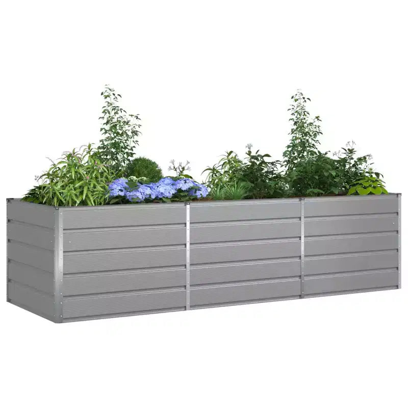 vidaXL Planter Light Grey 195 x 100 x 45 cm Galvanised Steel