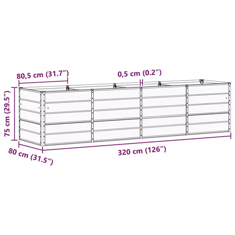 vidaXL Planter Anthracite 240 x 80 x 75 cm Steel