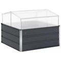 vidaXL Planter Anthracite 39.37 x 39.37 x 30.31 in Galvanised Steel