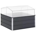 vidaXL Planter Anthracite 39.37 x 39.37 x 30.31 in Galvanised Steel