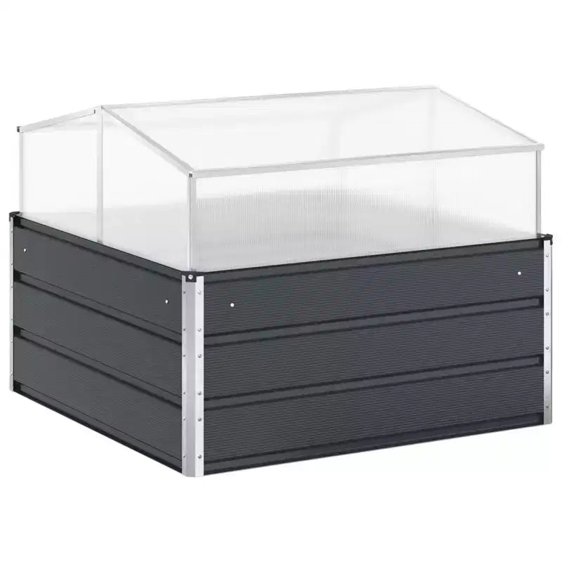 vidaXL Planter Anthracite 39.37 x 39.37 x 30.31 in Galvanised Steel