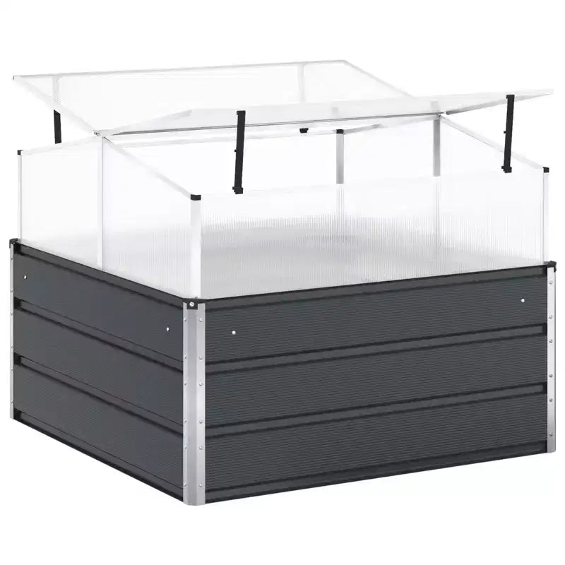 vidaXL Planter Anthracite 39.37 x 39.37 x 30.31 in Galvanised Steel