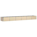 vidaXL Planter Ivory 188.98 x 31.50 x 17.72 in Steel