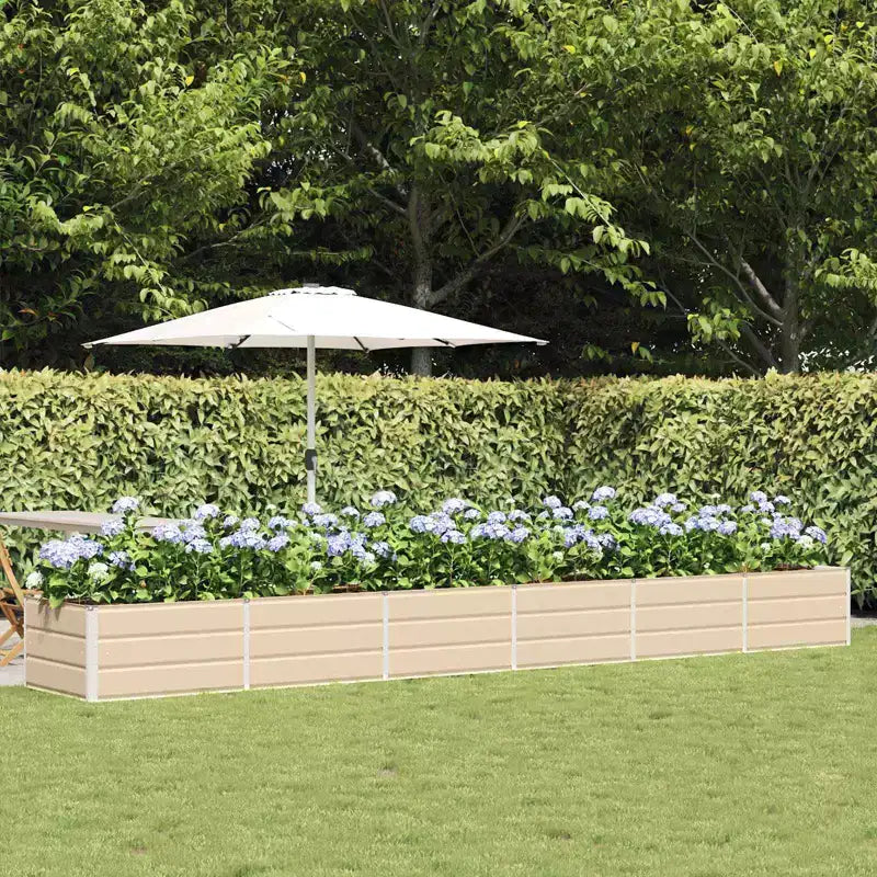 vidaXL Planter Ivory 188.98 x 31.50 x 17.72 in Steel