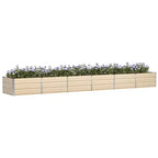 vidaXL Planter Ivory 188.98 x 31.50 x 17.72 in Steel
