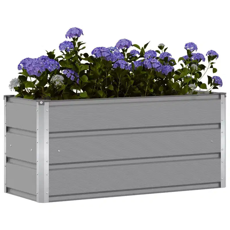 vidaXL Planter Light Grey 39.37 x 15.75 x 17.72 in Steel