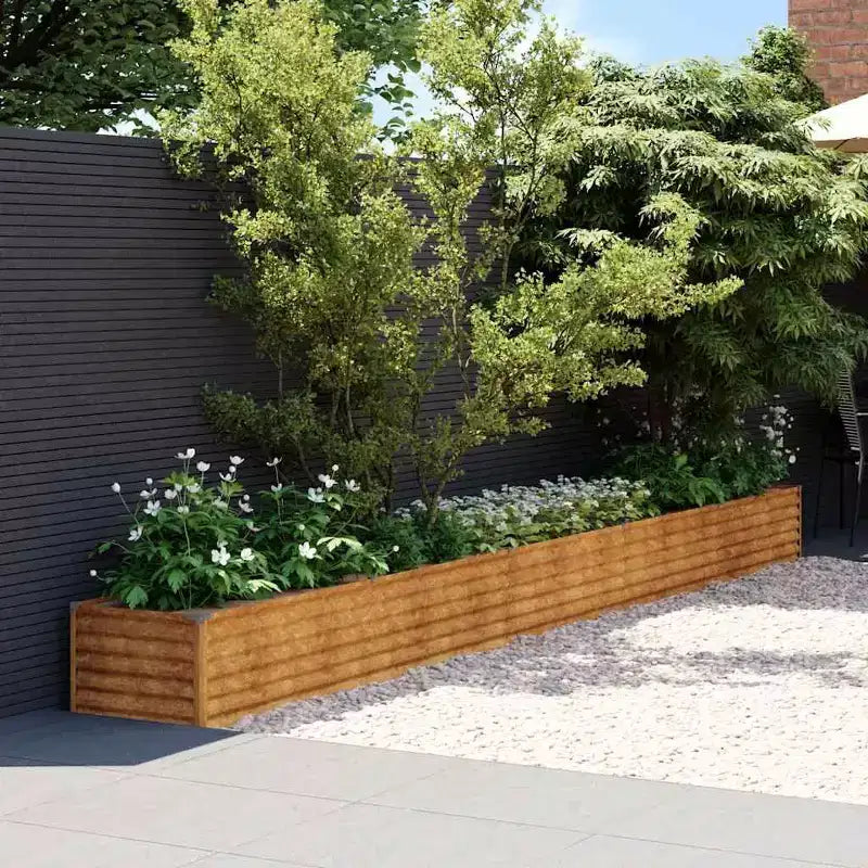 vidaXL Garden Raised Bed Rusty Corten Steel Large Decorative Inlays