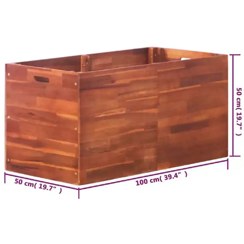 vidaXL Raised Bed Natural Acacia Acacia Wood 39.4 x 19.7 x 19.7 in