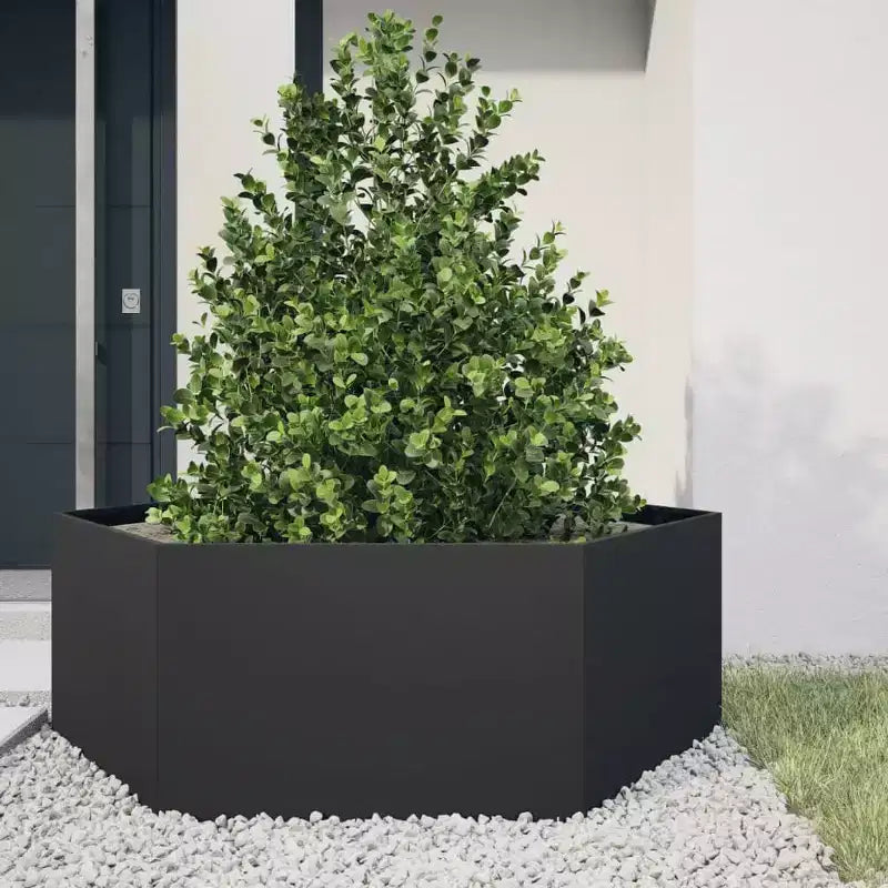 vidaXL Garden Planter Black Steel Large Durable Garden Planter