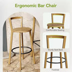 Lantine Bar Table and Chair Set, 39.4 H Square Bistro Pub Table with 2 Chairs, Bar Height Table for Dining, Cafe, Apartment, Balcony, Oak Color
