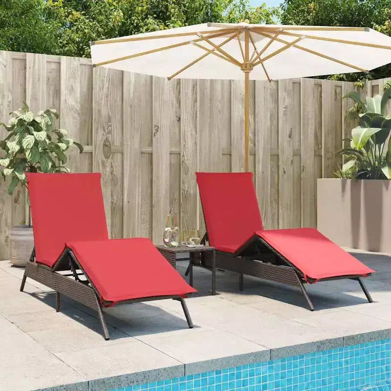 vidaXL Patio Sun Lounger Poly Rattan Standard Size