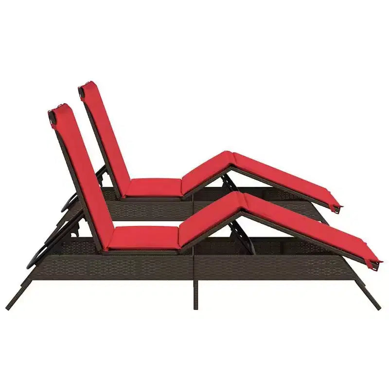 vidaXL Patio Sun Lounger Poly Rattan Standard Size