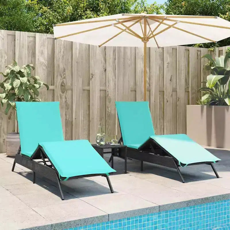 vidaXL Patio Sun Lounger Poly Rattan Standard Size
