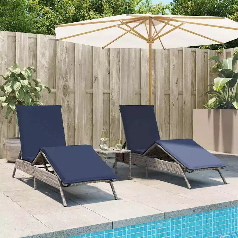 vidaXL Patio Sun Lounger Poly Rattan Standard Size