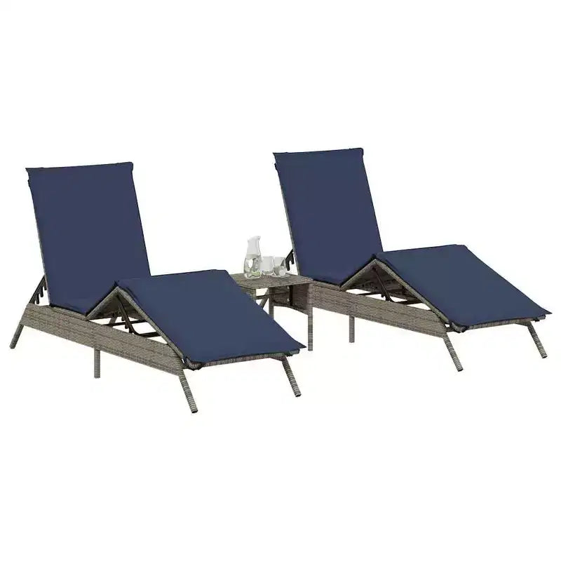 vidaXL Patio Sun Lounger Poly Rattan Standard Size