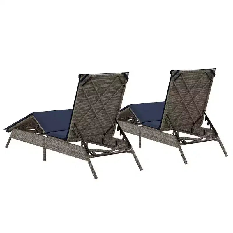 vidaXL Patio Sun Lounger Poly Rattan Standard Size