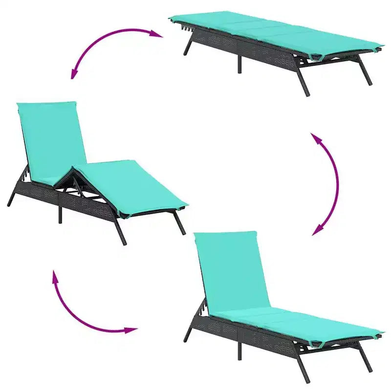 vidaXL Patio Sun Lounger Poly Rattan Standard Size