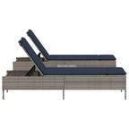 vidaXL Patio Sun Lounger Set PE rattan Extra Long Removable Covers