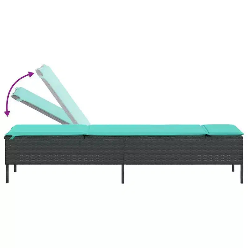 vidaXL Patio Sun Lounger Set PE rattan Extra Long Removable Covers