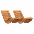 vidaXL Lounger 2 pcs Brown 60.63 x 23.62 x 29.13 in Solid Acacia Wood