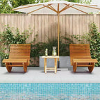 vidaXL Lounger 2 pcs Brown 60.63 x 23.62 x 29.13 in Solid Acacia Wood