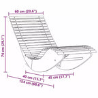 vidaXL Lounger 2 pcs Brown 60.63 x 23.62 x 29.13 in Solid Acacia Wood