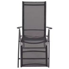 vidaXL Sunlounger Black Aluminum Medium Adjustable Armrests