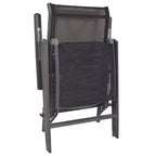 vidaXL Sunlounger Black Aluminum Medium Adjustable Armrests