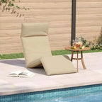 vidaXL Sun Lounger Beige Oxford fabric 100% polyester, metal frame