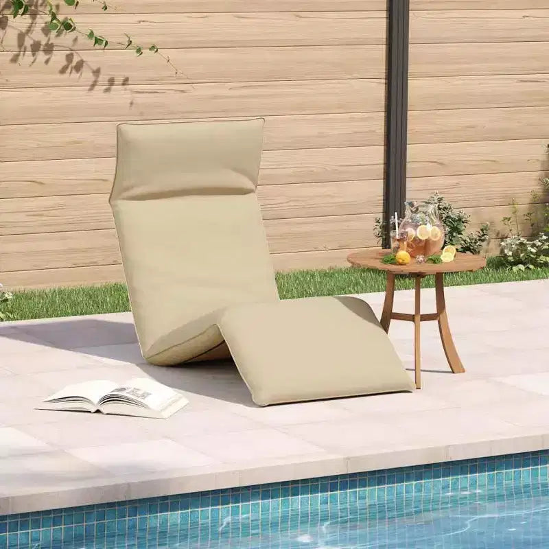 vidaXL Sun Lounger Beige Oxford fabric 100% polyester, metal frame