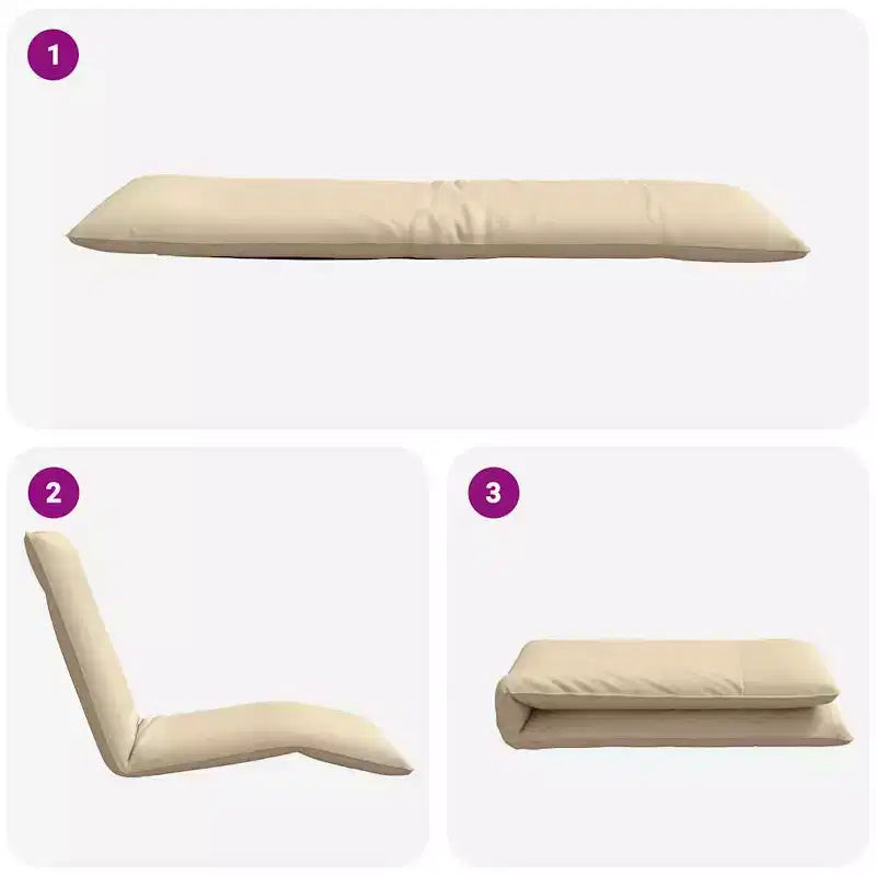 vidaXL Sun Lounger Beige Oxford fabric 100% polyester, metal frame