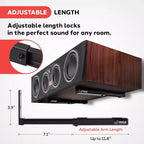 Pyle Universal Wall Mount Soundbar Speaker Brackets - Black