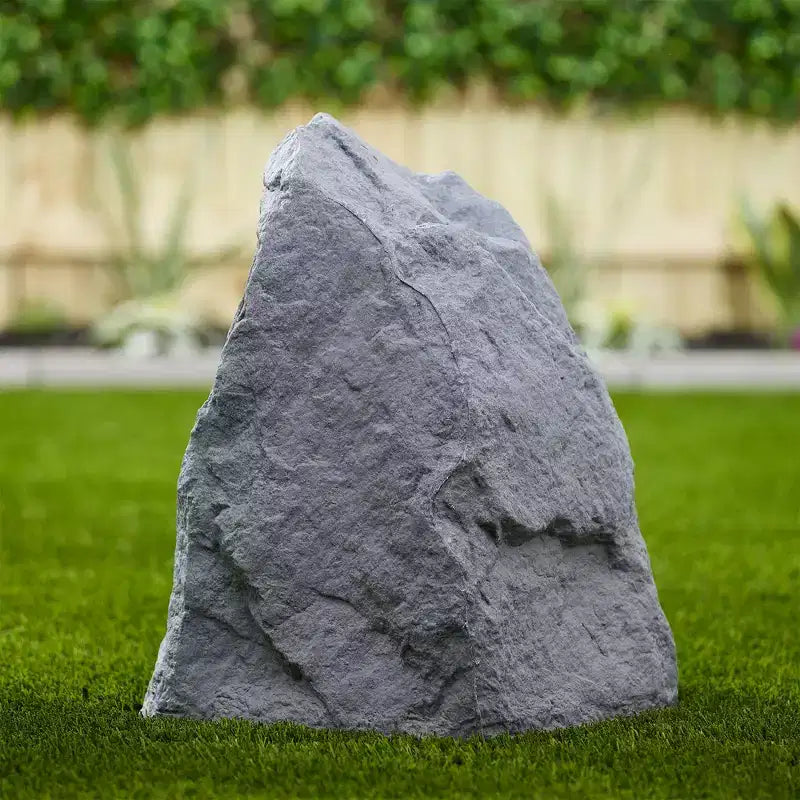 Algreen Receptacle Large Outdoor Rock Cover Decorative Lawn and Garden Landscape Accent to Hide Wires or Other Equipment, Warm Gray