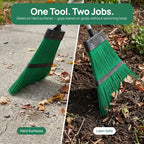 Extendable Long Handle Garden Leaf Broom Cleaning Tool for Leaves Grass & Debris for Lawn & Walkway