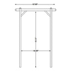 Dura-Trel Elmwood Arbor, 57 by 84 Inch PVC Patio Garden Arch, Outdoor Lattice Frame Decoration or Trellis for Climbing Plants, White