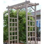 Dura-Trel Elmwood Arbor, 57 by 84 Inch PVC Patio Garden Arch, Outdoor Lattice Frame Decoration or Trellis for Climbing Plants, White