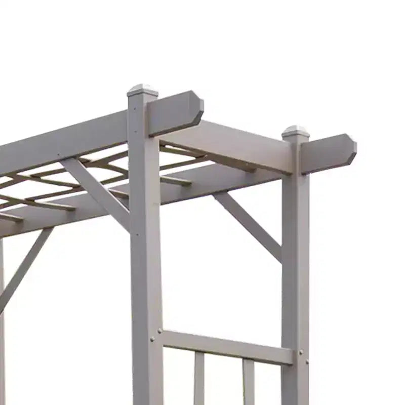 Dura-Trel Elmwood Arbor, 57 by 84 Inch PVC Patio Garden Arch, Outdoor Lattice Frame Decoration or Trellis for Climbing Plants, White