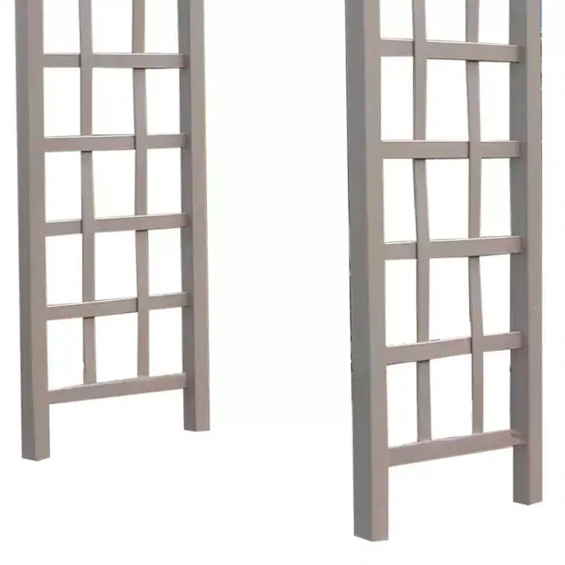 Dura-Trel Elmwood Arbor, 57 by 84 Inch PVC Patio Garden Arch, Outdoor Lattice Frame Decoration or Trellis for Climbing Plants, White