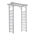 Dura-Trel Elmwood Arbor, 57 by 84 Inch PVC Patio Garden Arch, Outdoor Lattice Frame Decoration or Trellis for Climbing Plants, White