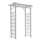 Dura-Trel Elmwood Arbor, 57 by 84 Inch PVC Patio Garden Arch, Outdoor Lattice Frame Decoration or Trellis for Climbing Plants, White