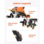 VEVOR Corded Electric Tiller, 14 Inch Tilling Width Garden Rototiller, 10-Amp Motor, Cultivator with Steel Tines and Foldable Handle, Orange&Black