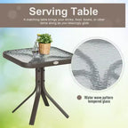 3-Piece Outdoor Glider Chair Bistro Set with Tempered Glass Coffee Table Cream White