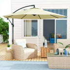 10' Cantilever Tilt Offset Patio Umbrella w/ UV & Water Safe Material & Cross Base (Weight Not Included)