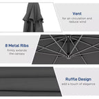 10' Cantilever Tilt Offset Patio Umbrella w/ UV & Water Safe Material & Cross Base (Weight Not Included)