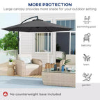 10' Cantilever Tilt Offset Patio Umbrella w/ UV & Water Safe Material & Cross Base (Weight Not Included)