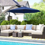 10' Cantilever Tilt Offset Patio Umbrella w/ UV & Water Safe Material & Cross Base (Weight Not Included)